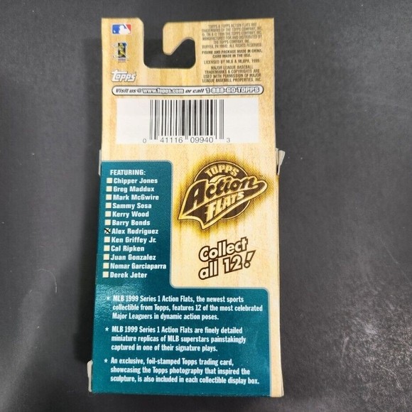 Alex Rodriguez Topps Action Flat Figure Seattle Mariners MLB Baseball 1999 NIP - Picture 3 of 5